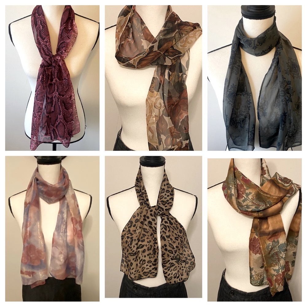 6 Assorted scarves